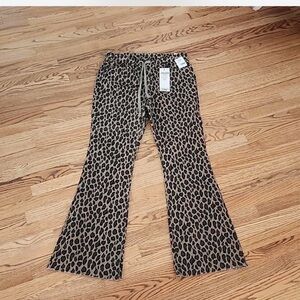 Leopard Print Flare Pants